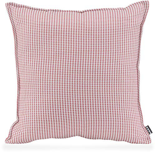 H.O.C.K. Allam Outdoor Kissen inkl. Füllung und Sitzkissen kariert Outdoor/Indoor (50x50cm, Rot)