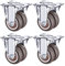 OWUV 1.5 in / 40mm roulettes Caoutchouc À Double Roue (4 Pièces / 200 Kg), Roulette Fixe, roulettes Replacement, Roues Pivotantes pour Meubles Lourde avec Frein, pour Chariot/Lit Bébé/Table De Chevet