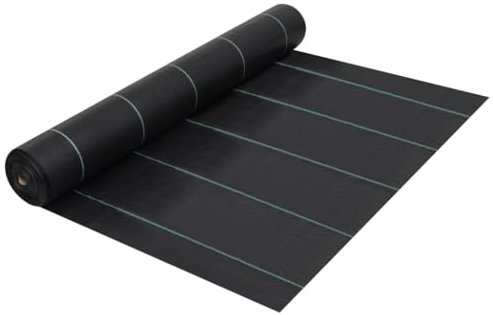 vidaXL Unkrautfolie Unkrautvlies Gartenvlies Bodengewebe Beetvlies Mulchvlies Abdeckvlies Mulchfolie Vlies Unkrautschutz Schwarz 2x100m PP 60g/m²