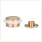 EVI Herrajes | Adhesive Brass Door Stop + Screw | Ø35x21mm | Gold Finish | White Natural Silicone Rubber | Includes Screw + Fixing Plug | Mod. I-203X19-BDUALMT