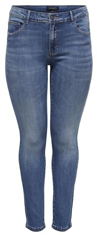 ONLY Carmakoma Damen Carsally Life Reg Sk Bj114-3 Hose, Medium Blue Denim/, 44W / 32L EU