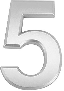 32nd Chrome Effect ABS Plastic Door Number with Self Adhesive Back 7CM - 5