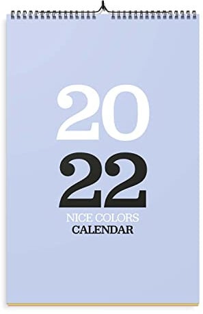 Offizieller Nice Colors Minimalistischer Kalender 2022, A3-Kalender, 30,5 x 41,9 cm, quadratischer Wandkalender 2022, klassischer Kalender 2022, spiralgebundener Kalender 2022, Flip-Kalender 2022