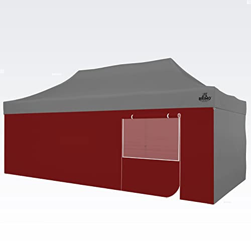 Zeltwand mit Eingang und Fenster (5,7m Wand für 3x6m Zelt, Rot)