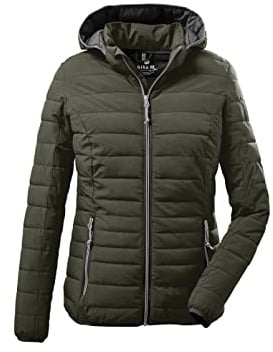 G.I.G.A. DX Damen Uyaka Steppjacke Casual Funktionsjacke in Daunenoptik mit abzippbarer Kapuze, oliv, 40 EU