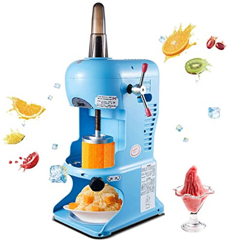 Macchina Tritaghiaccio, 350w Frantumatore Professionale per Ghiaccio, Elettrico Tritaghiaccio Portatile Smerigliatrice Ghiaccio Rasato Macchina Cono di Neve per Commerciale Macchina,Blu