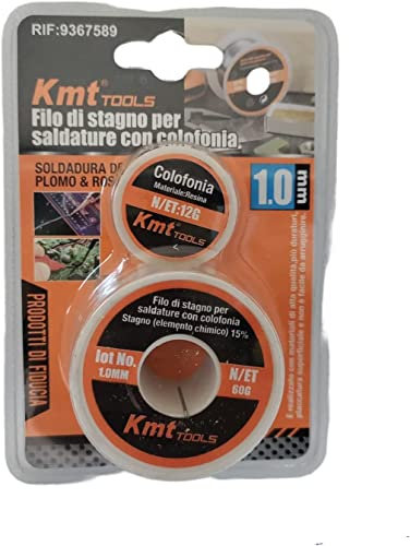Stagno bobina da 60 Gr rocchetto per saldare filo di stagno per saldature (60 gr 1mm + flussante)