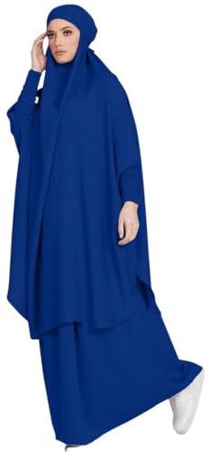 Egen Muslimische Kleider Damen Zweiteiliges Gebetskleid for Abaya Muslim Damen Dress jilbab 2 teilig Max Kaftan Full Length Hijab Dress
