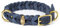 CopcoPet Hundehalsband aus Fettleder 30–34 cm x 15mm Marineblau – Geflochtenes Lederhalsband – Messing mit Dornschließe – Robust & verstellbar – Für kleine Hunde, ideal für Alltag & Training