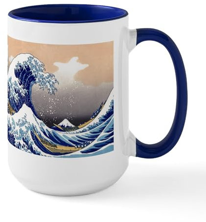 CafePress The Great Wave Off Kanagawa Large Mug 15 oz (444 ml) Ceramic Coffee Mug