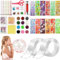 2 Rollen Nano Tape Bubbles Set, DIY Bubble Tape Nano Klebeband Doppelseitig mit Pumpe, Pailletten, Glitzerpuder und Aufklebern, Mehrzweck Blowing Bubble Tape Geschenk Bastelsets für Kinder Erwachsene