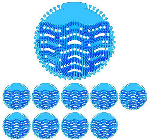 Huusuei 10Er Pack Urinal Screens Deodorant, Urinal Cake Long Borste Anti-Splash und Anti-Clogging Anhaltender Geruchserfrischer (Blau)