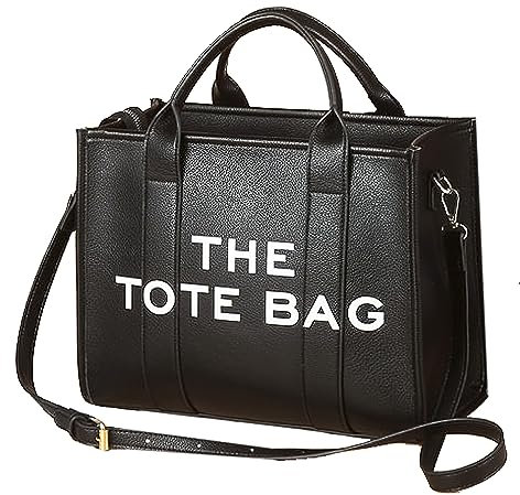 Florence Happy @ England Stylish Faux Leather Tote Bag for Women - Large Capacity 13 inch Tote Bag Crossbody with Zipper for Office, Travel, School