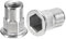 sourcing map M6 Demi Hex Corps Rivet Écrous, 60pcs 304 Inox Acier Plat Tête Fileté Insère Écrous