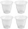 Tradineur - Pack de 4 macetas de plástico Transparente - Macetero, Tiesto para Plantas, Flores, balcón, terraza, hogar - Ø 16,1 x 13,7 cm