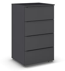 möbelando Kommode >Modesty< in grau metallic aus Holzwerkstoff - 47x81x42cm (BxHxT)