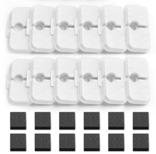 KuangBiao 12-Pack Replacement Filters for Petlibro Dockstream Cat Water Fountain PLWF005/PLWF115, Ultra Quiet Pet Fountain Filters
