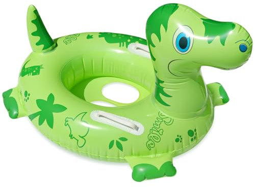 WenYa Dinosaur Inflatable Floats Ring for Kids, Inflatable Pool Float Ring, Cartoon Foldable Swim Aid for Kids Swimming Pool Beach Water Sports Party Toys