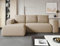 MODERNO Ecksofa mit Schlaffunktion und Bettkasten LAMBI - Sofa mit 3 Sitzen und Robusten Überzug - Schlafcouch L-Form - Modern Couch 266x164x89 cm - Ecke Links Beige