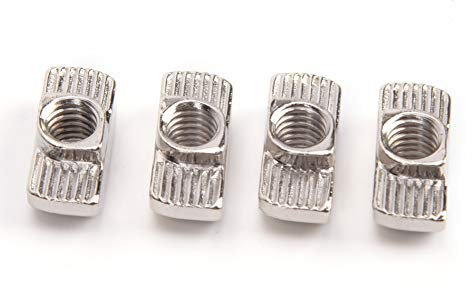 Écrous à Fente en T, 100 Pièces, Perfil Aluminio, Acier au Carbone, Aluminium, Attaches de Profil en Aluminium, écrous à Fente en T (M6)