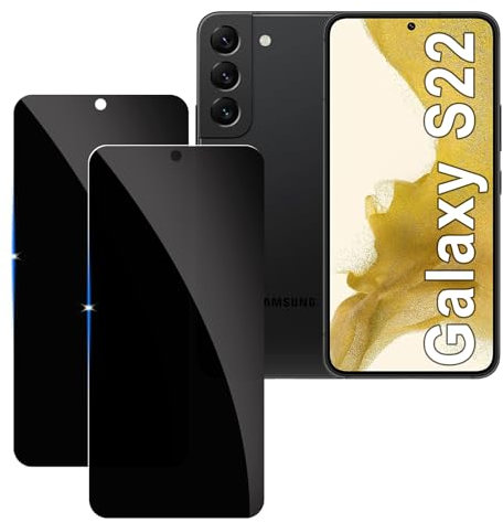 [2 Stück] Sichtschutzfolie für Samsung Galaxy S22 Panzer Schutz Glas, 9H Härte Sichtschutz, Frei von Kratzern Folie,Ultrabeständig,Frei von Kratzern, [Anti-Spion] Privacy Displayschutz