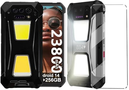 HuiYouMY hülle mit Glas 1Pcs Compatible with Unihertz Tank 2 Pro Folie, hülle silikon stoßfest Compatible with Unihertz Tank 2 Pro schutzhülle schutzfolie schutzglas Folie handyhülle -Black