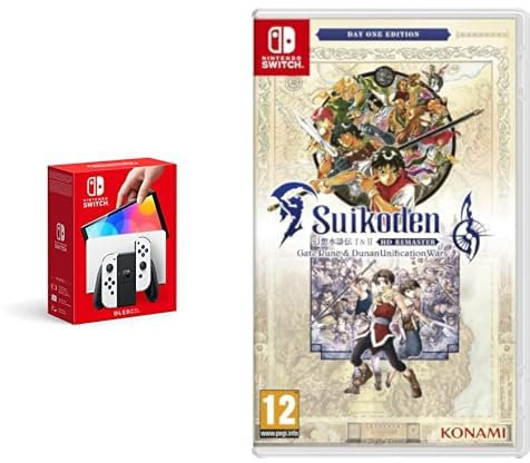 Nintendo Console Switch (modèle OLED) blanche & Suikoden 1 & 2 HD Remaster: Day 1