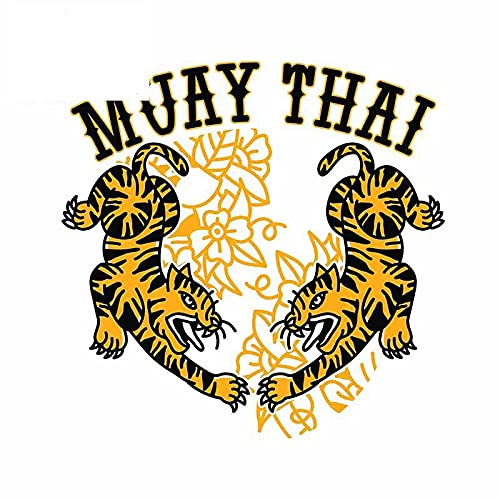 13 cm x 13 cm für Muay Thai Kickboxen Tiger Windschutzscheibe Autoaufkleber Anime VAN Cartoon Aufkleber
