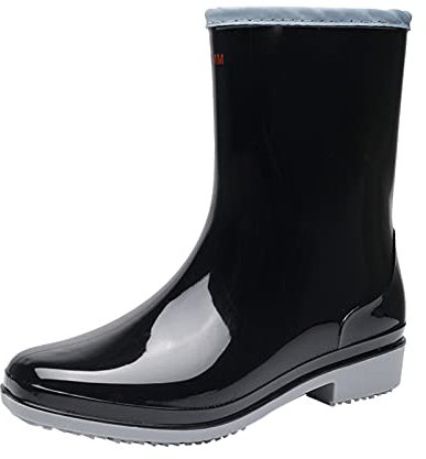 Stivali da donna Taglia UK 6.5 Scarpe da pioggia estive Stivali Outdoor Wear- Giardino Scarpe da acqua da donna Scarpe da donna stivali corti da donna Taglia 7, Nero , 38.5 EU