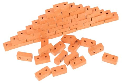 WEKAMOS 50stücke Miniatur Ziegelsteine Für Puppenhaus Und Märchengarten Realistische Bausteine Zur Kreativen Gestaltung Von Modellhäusern Mit Löchern