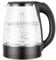 1.8L Multi-Use Glass Electric Kettle, 1500 Watt Water Kettle with Blue LED, Heat- Resistant Glass, BPA- Free,Stainless Steel Base & Overheating Protection,Fast and Quiet Boil,UK Plug Black