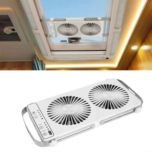 Advokingtap Ventilador portátil de ventilación de techo RV con 4 ajustes de velocidad, longitud expandible para autocaravana (blanco)