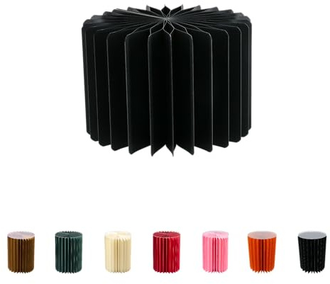 Faltbare Papiersäule - Dekosäule - Vielseitig Einsetzbar als Beistelltisch, Sockel oder Blumenhocker -Platzsparend & Leicht - Ideal für Wohnzimmer, Flur & Events (schwarz, Ø30 H 20 cm)