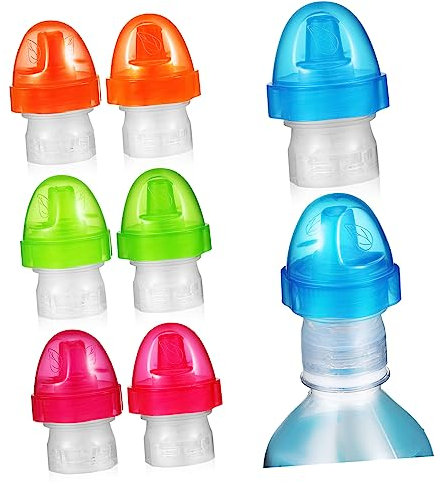 Beatifufu 8Pcs Water Bottle Caps for Leakproof Bottle Tops Easy to Use Spout Adapter for Reduce Spills and Encourage Independent