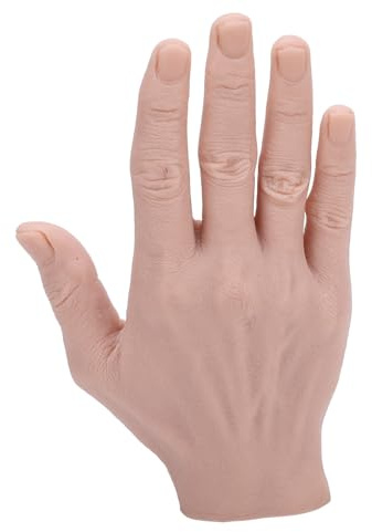 Gonetre Silikon Männliches Handmodell Realistische Wiederverwendbare Biegbare Künstliche Hand für Malerei -Praxisfestival -Requisiten und Zeigt Silikonmaterial 18 X 11 Cm