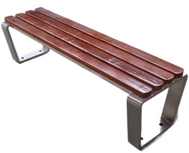 Außenbank, Edelstahl-Parkstuhl - Doppelter Gartenstuhl aus Holz for den Außenbereich(180cm)