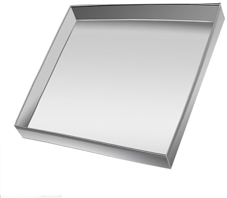 Ölwanne Auffangwanne, Outdoor-Abtropfwanne für Klimaanlagen, Fahrbare Edelstahlwanne für Ölauffangbehälter, 5 cm Erhöhter Rand, Ohne Löcher(60x40cm/23.6x15.7in)