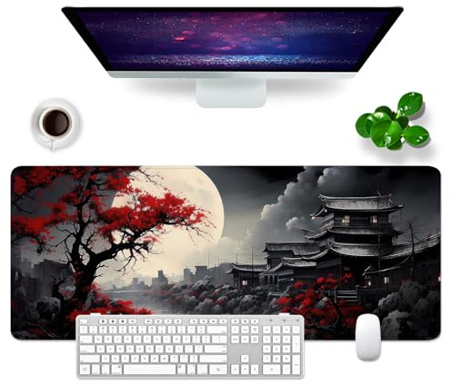 Schreibtischunterlage Japan Mauspad xl 80x30 cm Groß Gaming Mousepad PC Professionelle Gamer Mauspad Schreibtisch Zubehör Bürodekoration (Japanischer Retro-Stil)