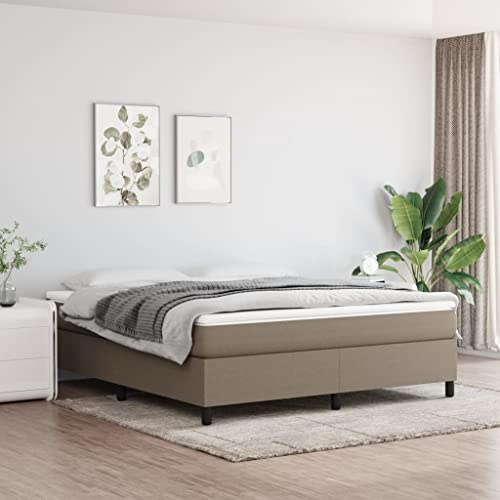 HaoChrymec Bettgestell ohne Matratze aus Stoff, Robust und Langlebig, Elegantes Design, polsterbett, doppelbett, Für Schlafzimmer, Taupe, 180x200 cm