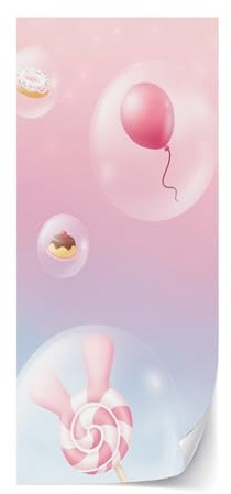 Türtapeten Selbstklebende Wandbild Tür Poster Cartoon Rosa Prinzessin 1400