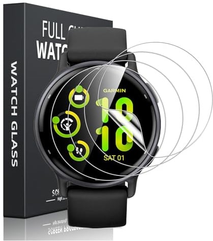 ZhuoFan 4 Pièce Protection Écran pour Garmin vivoactive 6/5, Bubble Free 3D Semi-couverture, HD Flexible Doux TPU Protection écran Film Résistant aux Rayures pour Garmin vivoactive 6/vivoactive 5