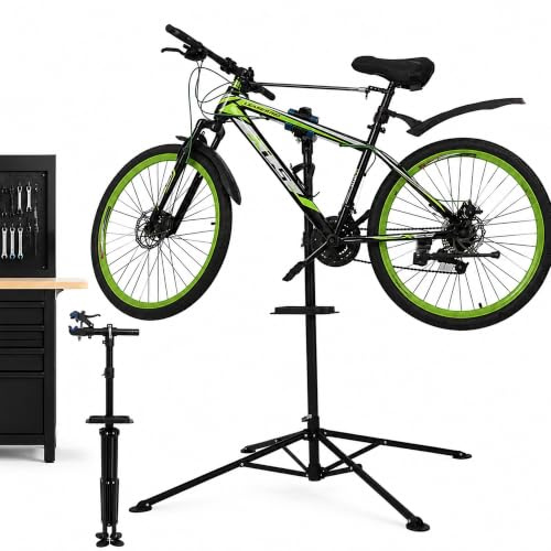 Mucola Fahrrad Montageständer Reparaturständer 360° drehbar 102-200 cm | Für E-Bike, MTB und Rennrad bis 30 kg, Werkzeugablage 35x18 cm, Klemme für Rahmen 25-40 mm, nur 6,8 kg leicht