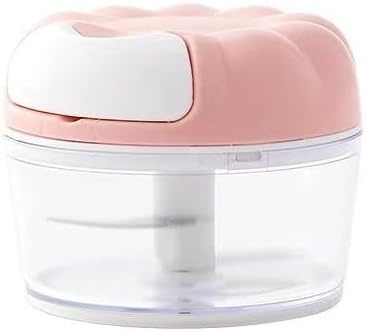 Zwiebelschneider Manuell, Zwiebel Zerkleinerer mit Seilzug, Gemüseschneider Manuell, Vegetable Onion Chopper Manual Multizerkleinerer, Multischneider (Rosa)