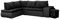 mb-moebel Ecksofa mit Zwei Hocker Sofa Eckcouch Couch mit Schlaffunktion und Bettkasten Ottomane L-Form Schlafsofa Bettsofa Polstergarnitur - 265x280x88cm - BELGRAD (Ecksofa Links, Schwarz)