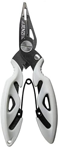 Eine Schere für geflochtene und monofile Schnüre von Jenzi & Splitringfunktion für Micro-Splitringe + gratis Petri Heil! Aufkleber