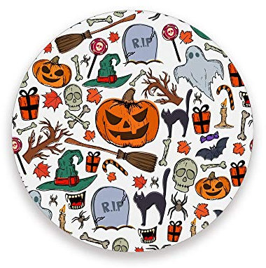 Ruchen Lot de sous-verres absorbants en céramique pour Halloween, Céramique, 4PCS