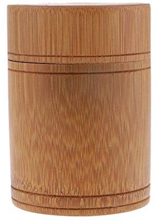 Inzopo Tea Canister Bamboo Japanese Tea Box Storage Jar with Lid Tea Caddy Pot B