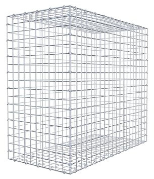 GABIONA Gabione 100 × 90 × 50 cm (L x H x T) – Steinkorb aus 4 mm Draht, Maschenweite 5 × 5 cm, C-Ring Verschluss + Gratis-Zange – ideal für Sichtschutz, Gabionenzaun, Gartenmauer und Steinkorbwand