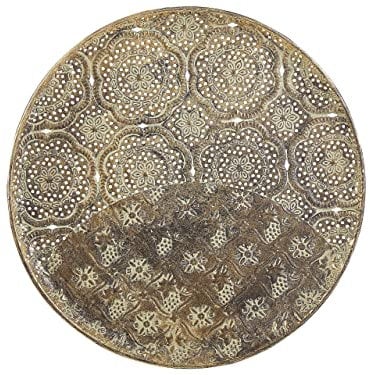 Bandeja Decorativa de Metal Dorada Redonda 48 cm Vintage Glamour Kitnos
