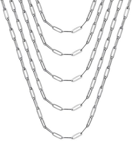BOBIJOO JEWELRY - Chaîne Collier Maille Cheval Trombone Acier inoxydable Argenté 4mm Longueur au choix - Silber - 45cm